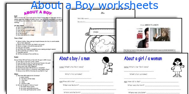 About a Boy worksheets