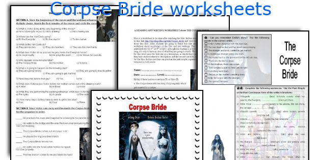 Corpse Bride worksheets