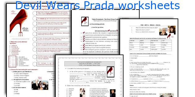 Devil Wears Prada worksheets