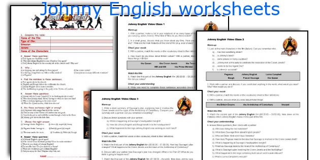 Johnny English worksheets