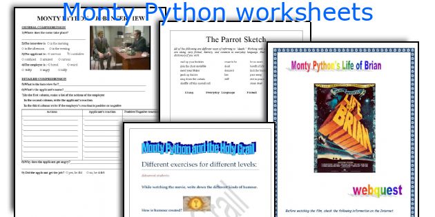 Monty Python worksheets