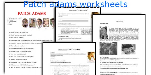 Patch adams worksheets