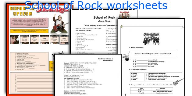 School of Rock worksheets