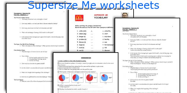 Supersize Me worksheets