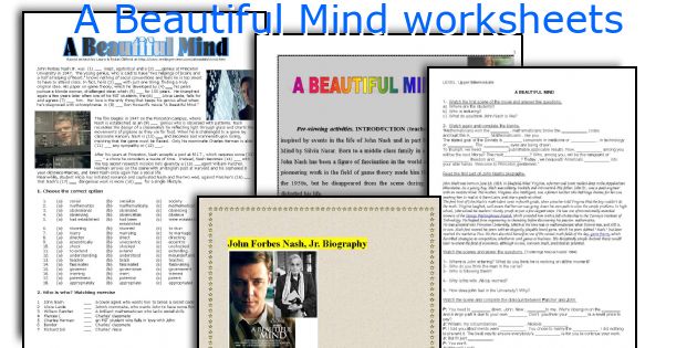 A Beautiful Mind worksheets