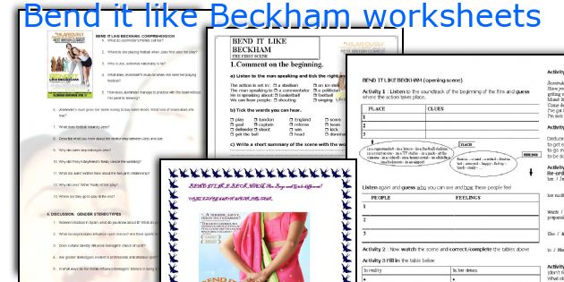 Bend it like Beckham worksheets