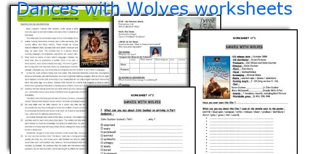 Dances with Wolves worksheets