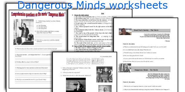 Dangerous Minds worksheets