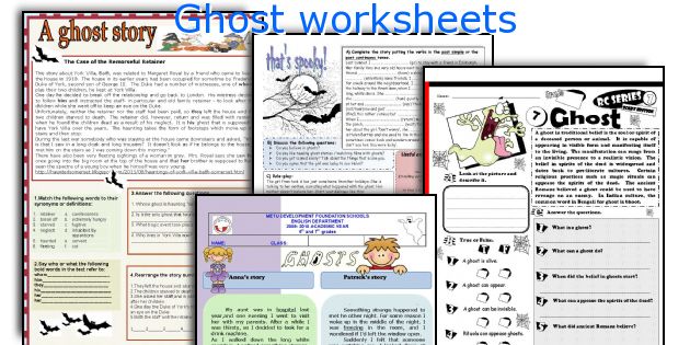 Ghost worksheets