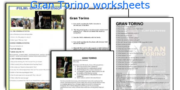 Gran Torino worksheets