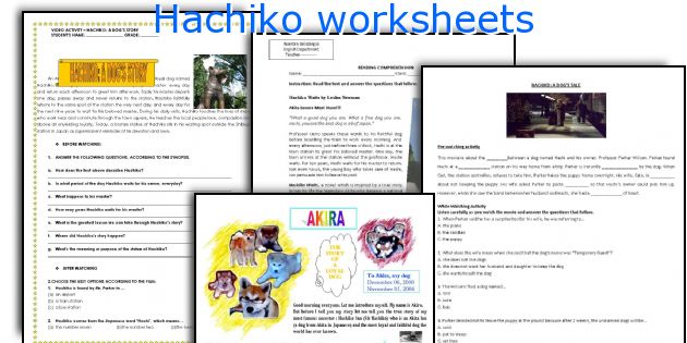 Hachiko worksheets