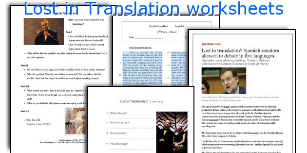 Lost in Translation worksheets