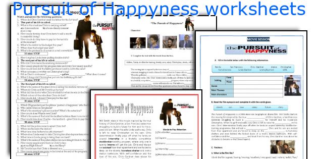 Pursuit of Happyness worksheets