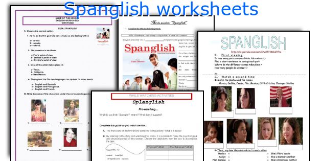 Spanglish worksheets