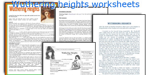 Wuthering heights worksheets