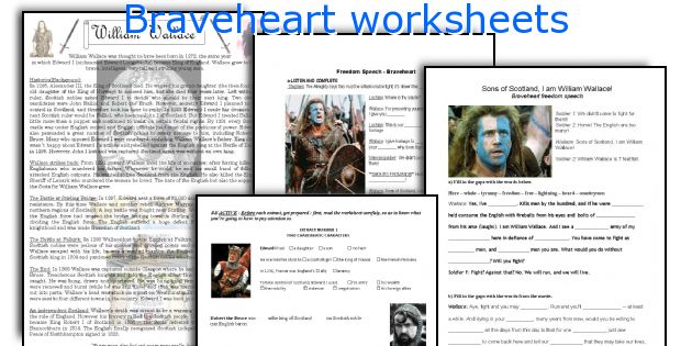 Braveheart worksheets