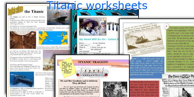Titanic worksheets