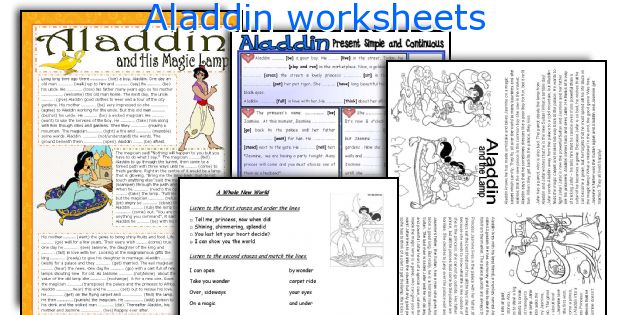Aladdin worksheets