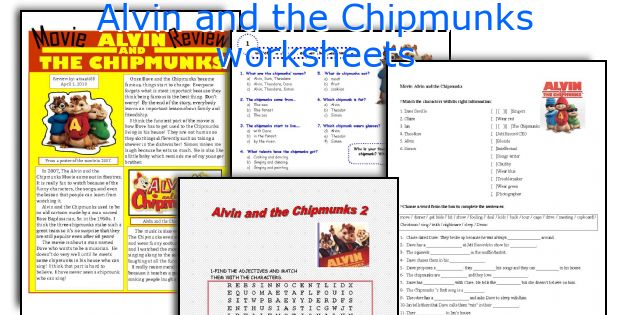 Alvin and the Chipmunks worksheets