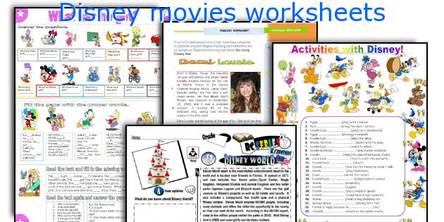 Disney movies worksheets