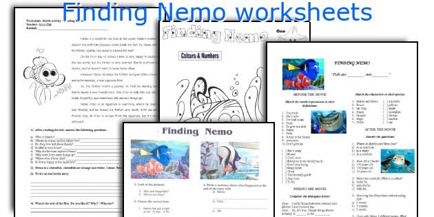 Finding Nemo worksheets