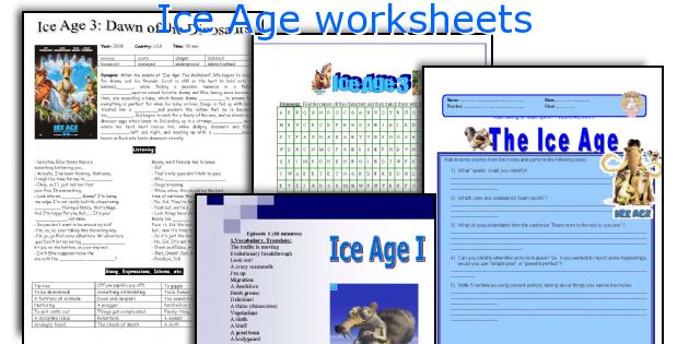 Ice Age worksheets