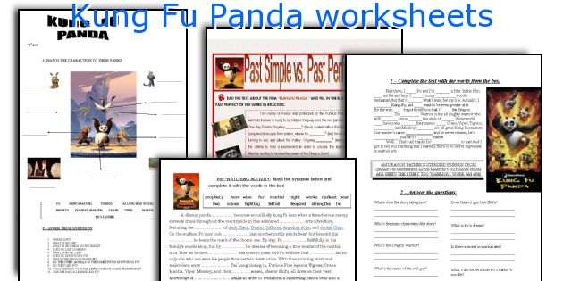 Kung Fu Panda worksheets