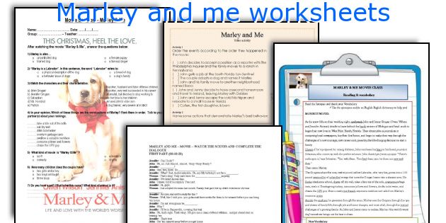 Marley and me worksheets