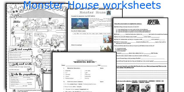 Monster House worksheets
