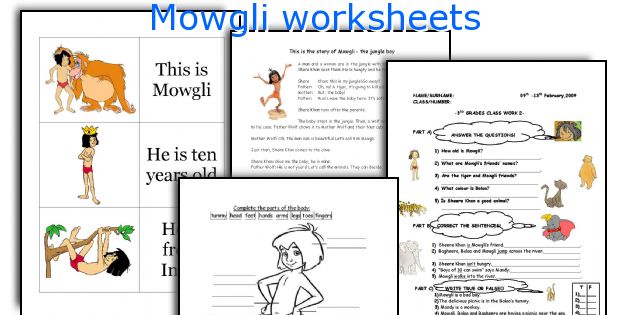 Mowgli worksheets