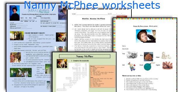 Nanny McPhee worksheets