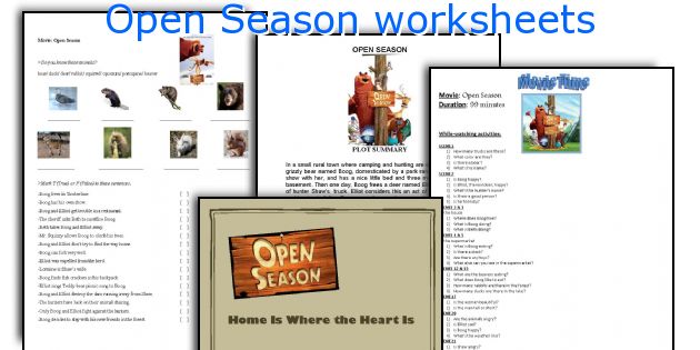 Open Season worksheets