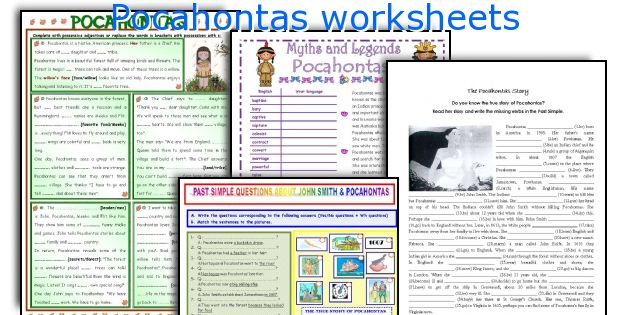 Pocahontas worksheets