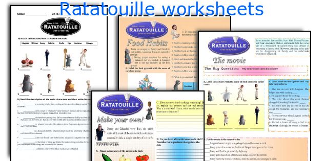 Ratatouille worksheets
