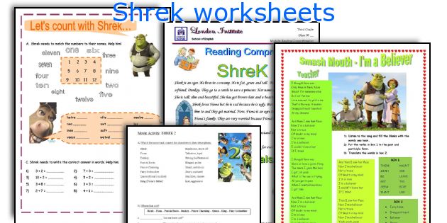 Shrek worksheets