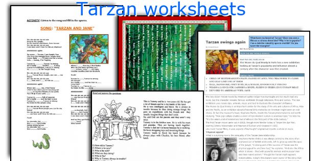 Tarzan worksheets