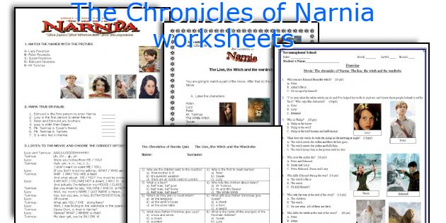 The Chronicles of Narnia worksheets