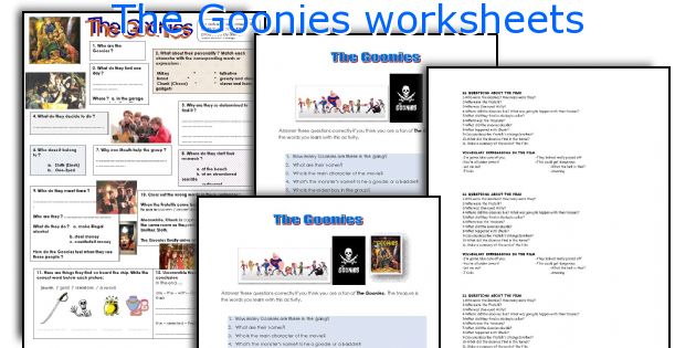 The Goonies worksheets