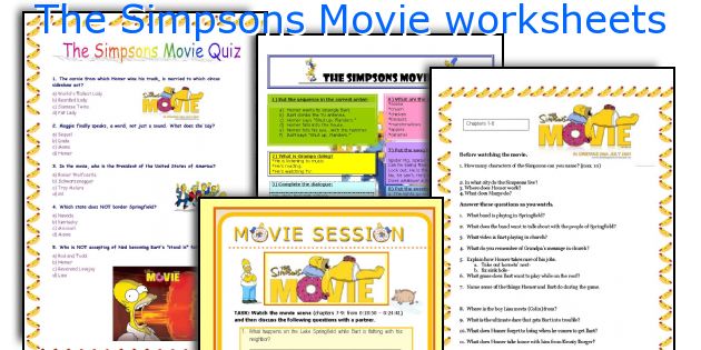 The Simpsons Movie worksheets