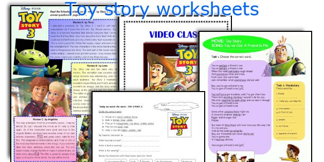 Toy story worksheets