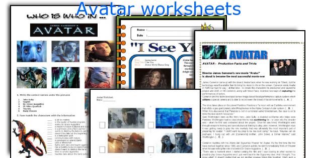 Avatar worksheets