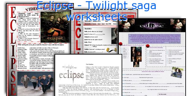 Eclipse - Twilight saga worksheets