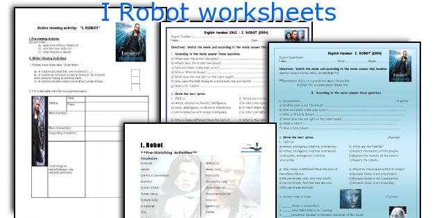 I Robot worksheets