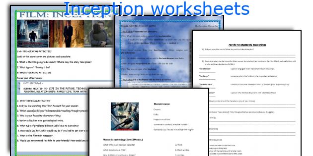 Inception worksheets
