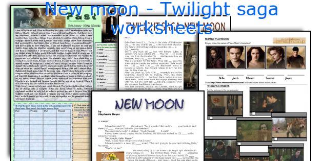 New moon - Twilight saga worksheets