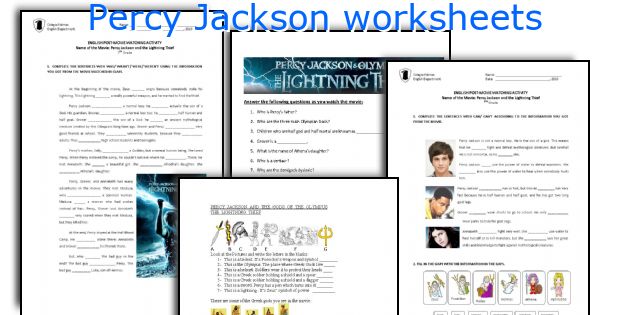 Percy Jackson worksheets
