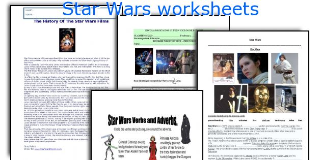 Star Wars worksheets