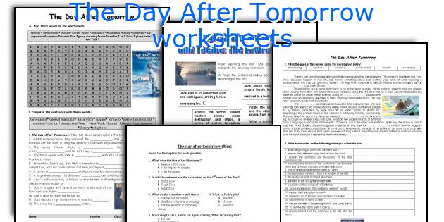 The Day After Tomorrow worksheets