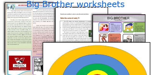 Big Brother worksheets