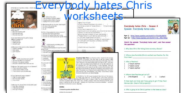 Everybody hates Chris worksheets